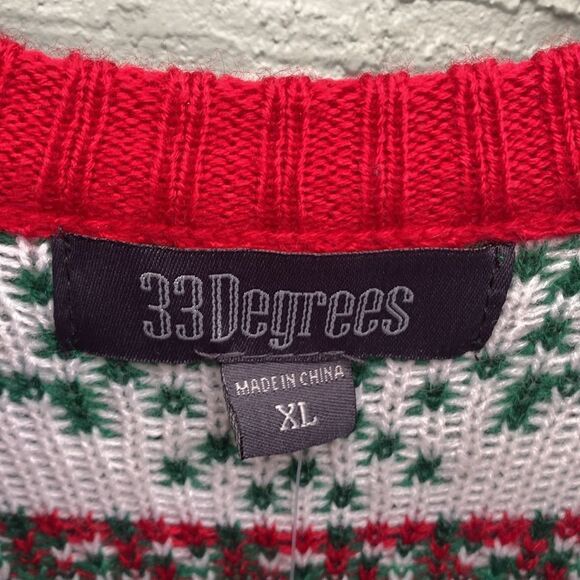 33 Degrees Sz XL Llama 3D Red Ugly & Cute Christmas Sweater - Picture 7 of 12